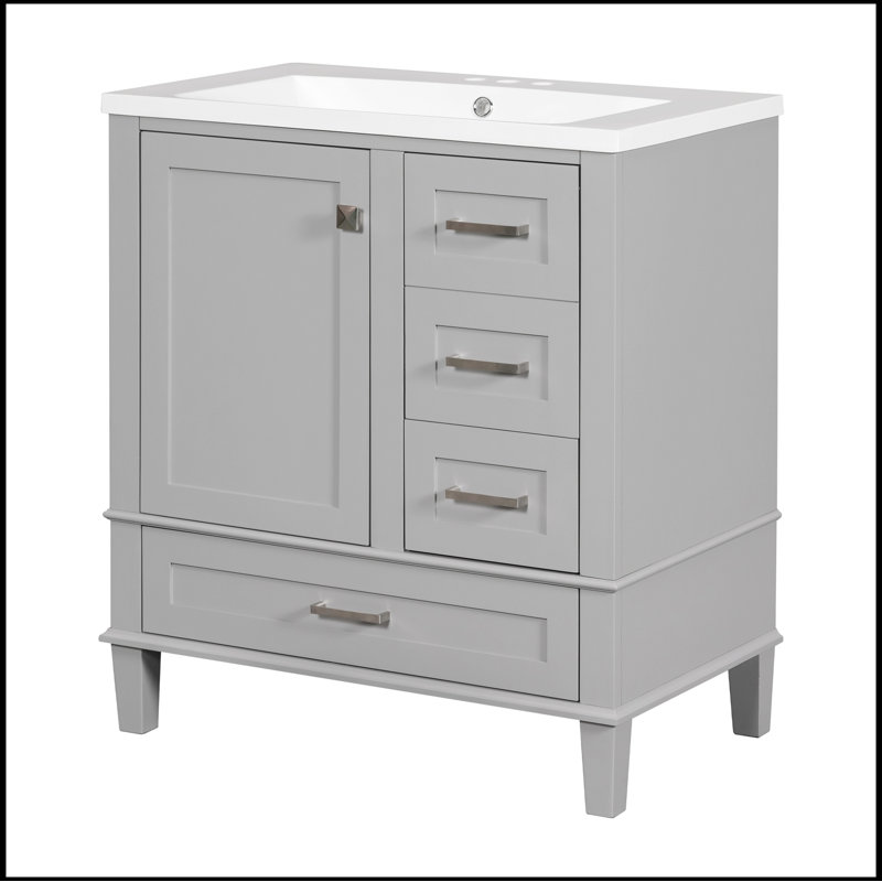 Ensemble de meuble-lavabo simple avec plateau Samit 18,00, Gris