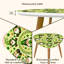 Ensemble de 2 tables basses gigognes triangulaires modernes, ornées de charmants lutins entourés de trèfles et de pièces d'or. Style du milieu du siècle, petites tables d'appoint pour salon, chambre, appartement et décoration intérieure.-1185759396-1185759452