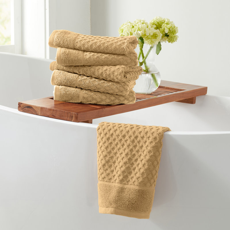 Ensemble de serviettes 100% coton ultra doux et absorbant, Sable, Essuie-mains - paquet de 6