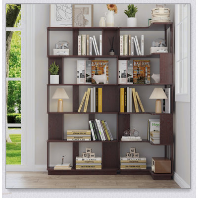 Ensemble de 2 bibliothèques combinées gratuites, tablettes d'angle peu encombrantes avec des longueurs de 55 cm et 80 cm, plusieurs options de couleurs