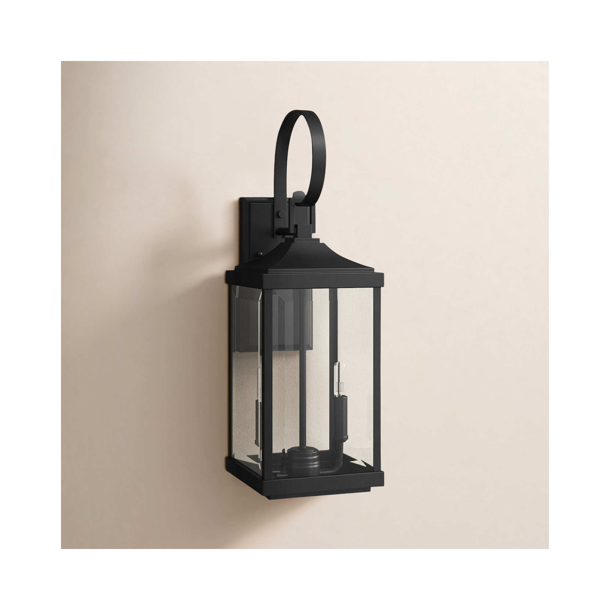 Crawley 2 Light Outdoor Wall Light, Black