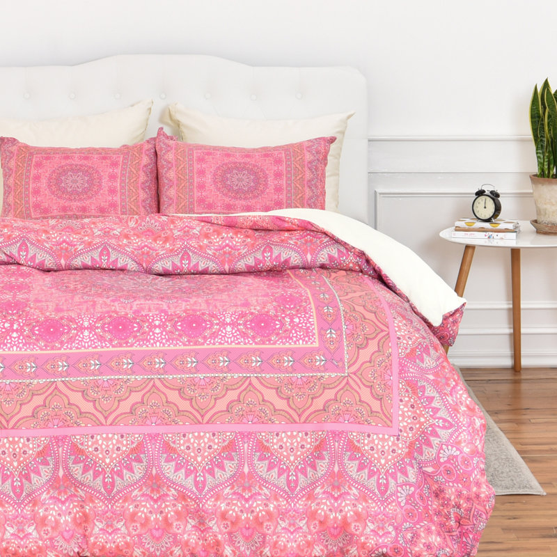 Ensemble de housse de couette carré Aimee St Hill, Housse de couette simple / simple TG et 1 taie dé, Rosé doux