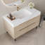 Meuble-lavabo moderne de 35,4 po avec lavabo sous comptoir, plateau en pierre frittée, bois massif multi-couches imperméable, rangement à 4 tiroirs, meuble-lavabo autoportant / mural, meuble-lavabo