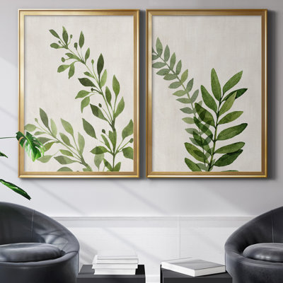 «Botanical Wash I», ensemble de 2 reproductions d'art sur toiles