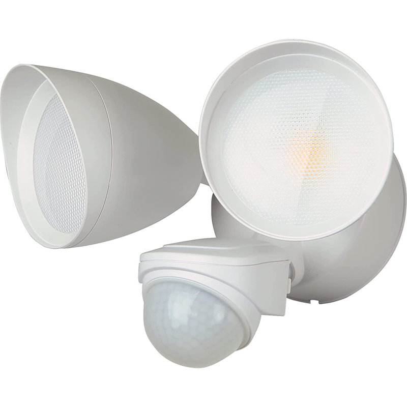 Luminaire de cloison d'extérieur à DEL 9,25 po H noir câblé intégré, Blanc, H 6,34 po x l 7,6 po x P 9,25 po