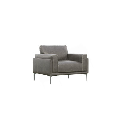 Charcoal Gray Leather Chair