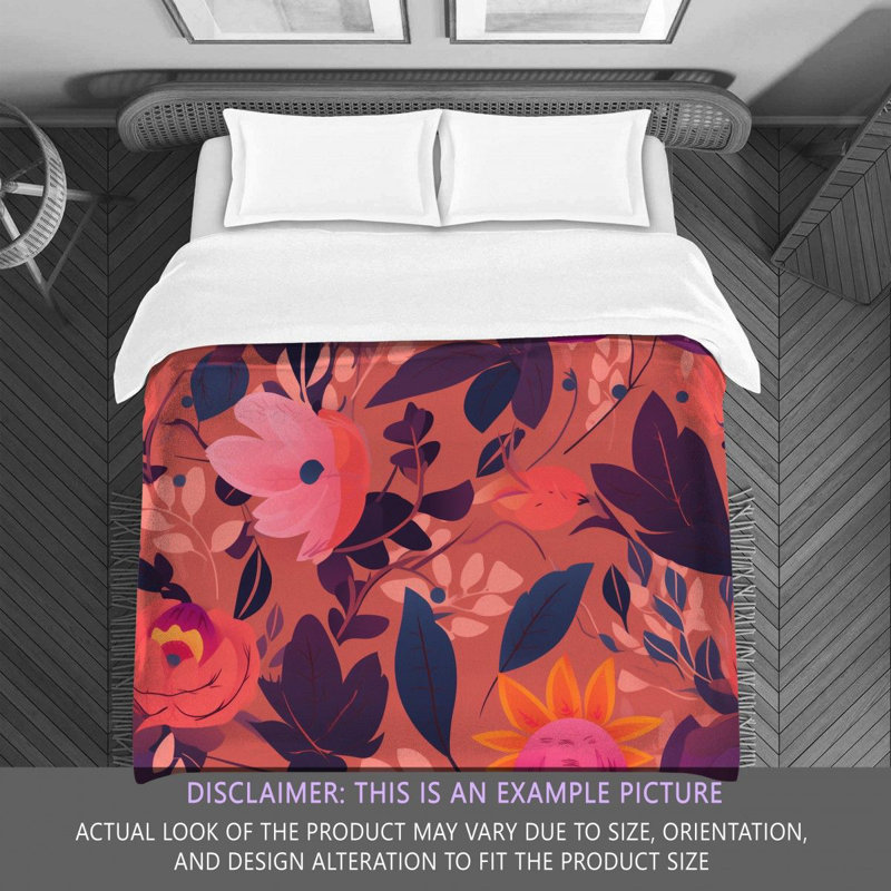 Machine Printed Comforter, King Comforter, Orange/Pink