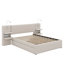 Grand lit plateforme tapissier avec lumières de lecture, lit gigogne et tablettes-118020770