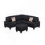 de canapé modulaire rembourré noir avec une conception modulaire, parfait pour les salons spacieux