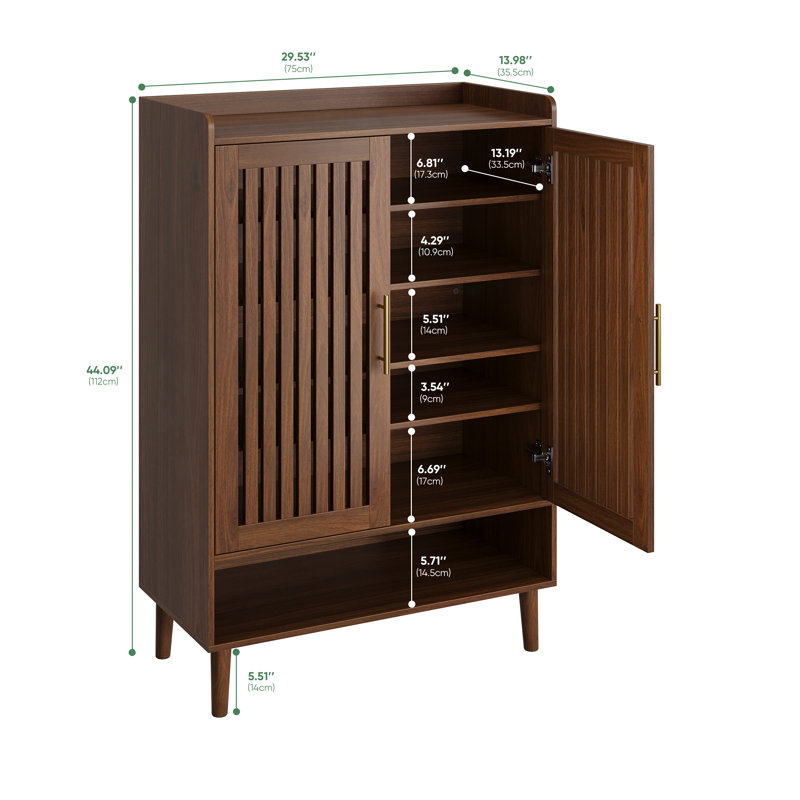 24 Pair Shoe Storage, Brown Wood