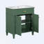 Meuble-lavabo avec lavabo en céramique et tablettes réglables-107664064