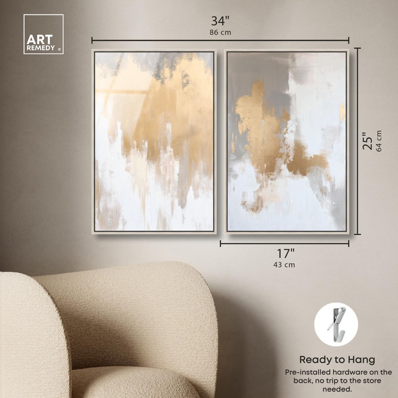 Golden Tranquility Golden Art, H 25 po x l 17 po, Argent