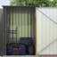 3.3 Ft Lean To Steel Garden Shed, With Locking Door - Brown
