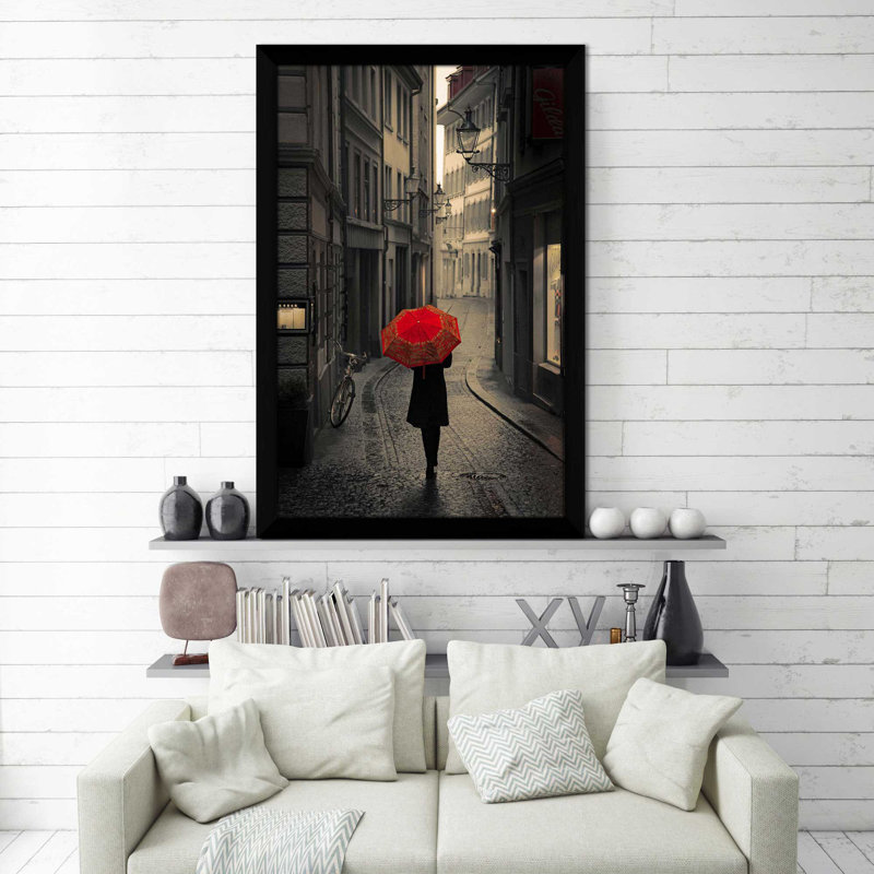 Red Rain par - photographie, Cadre noir, H 39,5 po x l 27,5 po x P 0,75 po