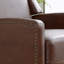 Fauteuil inclinable Stanley en bois noir et similicuir brun Stanley