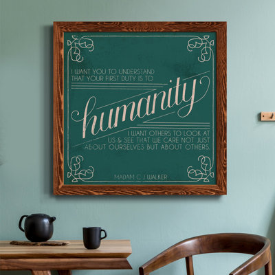 Madam Walker Quote I - Toile encadrée de qualité supérieure - prête à être accrochée