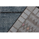 Rug & Kilim’S Distressed Scandinavian Rug In Blue Geometric Pattern
