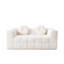 Canapé moderne désossé avec coussins décoratifs circulaires, tissu en polyester à poils longs texturé litchi doux pour la peau, tissu à carreaux-883677766
