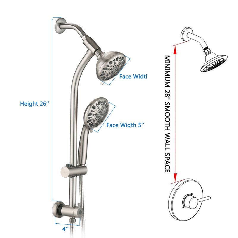 Dual Shower Head 1.8 GPM GPM, Brushed Nickel