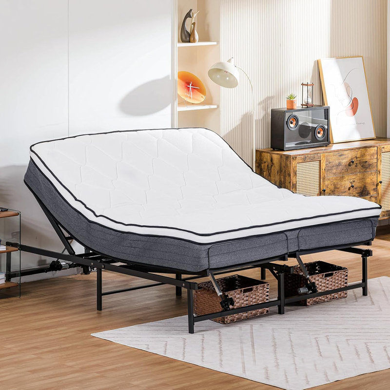 Adjustable Bed Frame, Independent Head and Foot Incline, King