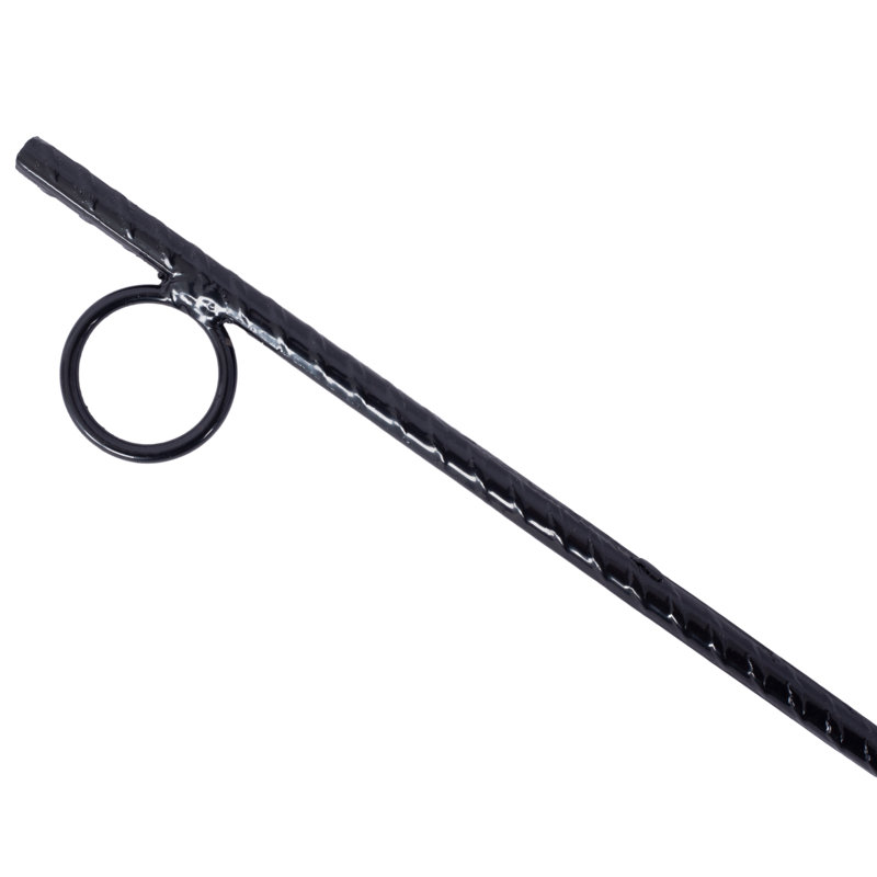 Piquets de tente en acier renforcé 3/8 x 18 pouces, 16 pièces, extrémités angulaires noires, pour campings et auvents