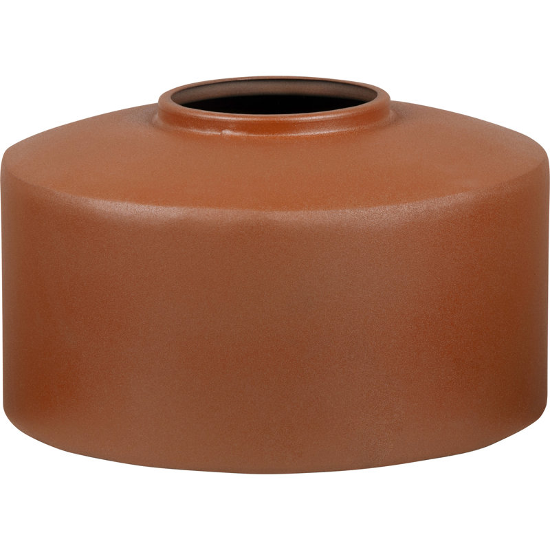 Orange Terracotta 7'' Metal Table Vase