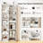 2PCS 11-Tier Bookcase w/ Anti-Tipping Kits Wood Display Shelf Tree-Shaped-1611148723