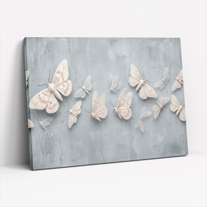 Art mural sur toile Gallery Wrap pour le salon, la chambre à coucher, le bureau ou le vestibule - Décoration murale décorative avec motif papillon