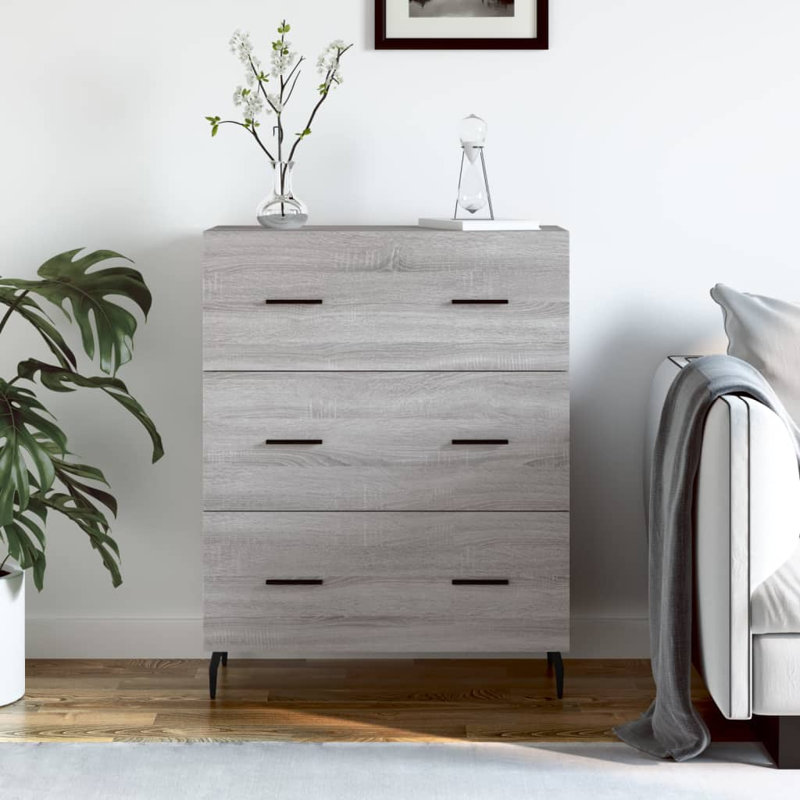 Marckson 69.5cm W 3 - Drawer Chest of Drawers, Grey Sonoma
