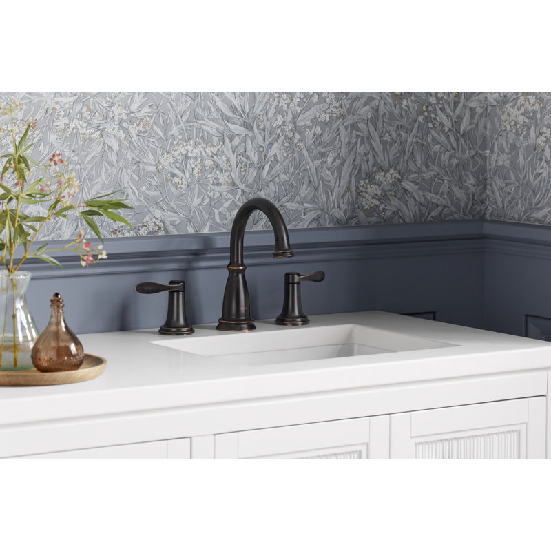 Bellera Widespread Bathroom Sink Faucet, Three-Hole Bathroom Faucet with Clicker Drain, 1.2 GPM, Oil-Rubbed Bronze
