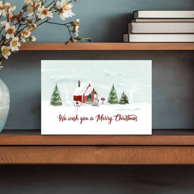 Snowy Christmas House 1 Piece Wrapped Canvas Wall Art, 30.48cm H x 45.72cm W