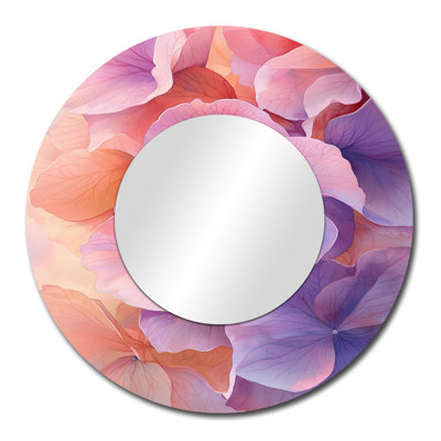 Lavender Fluid Hydrangea Flow I - Traditional Mirror Wall Decor - Printed On Metal