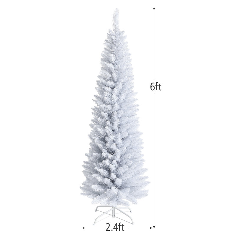Arbre de Noël en pin artificiel blanc réaliste 72 po H 72 po