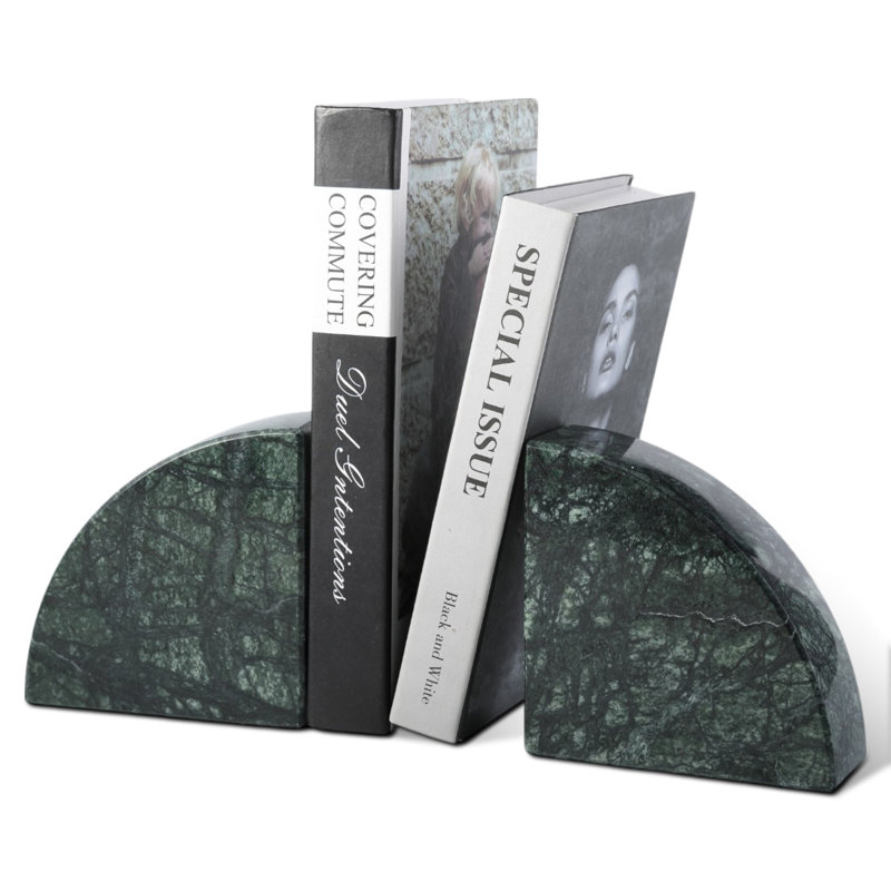 Serre-livres en marbre (ensemble de 2), Vert