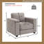 Fauteuil d'appoint en chenille robuste avec coussin en mousse viscoélastique de 7 pouces, pieds en bois massif-1786172708