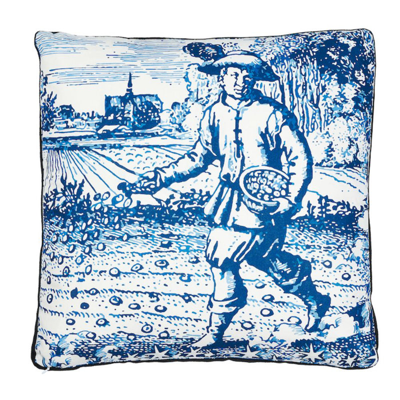 Schumacher x Johnson Hartig Modern Toile Box Pillow B