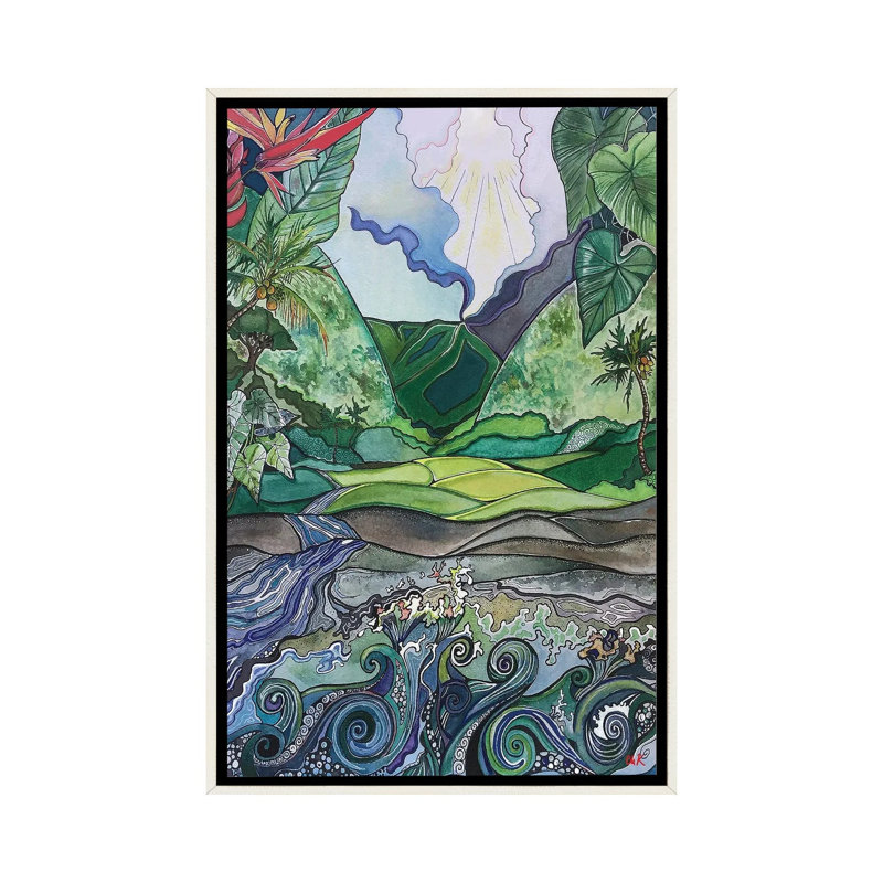 Waipio Valley_1PC6, Cadre flottant blanc vieilli