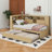 Twin Size Wood Daybed With Shelves, USB And Trundle-1889064247