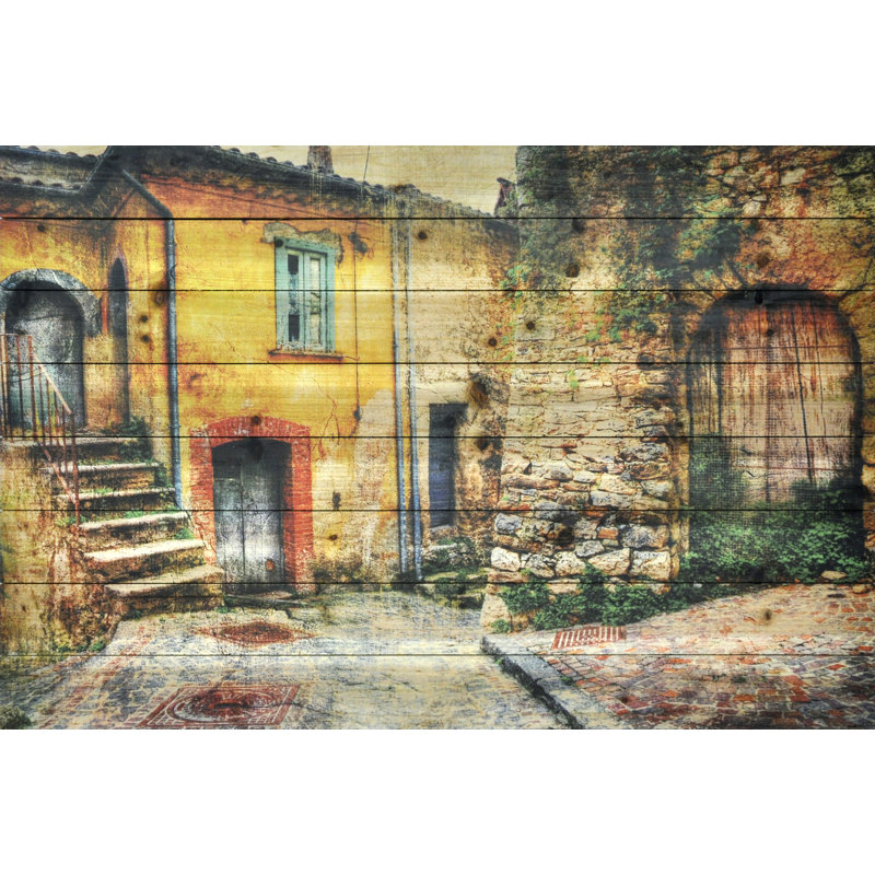 « old town », reproduction d’impression sur bois