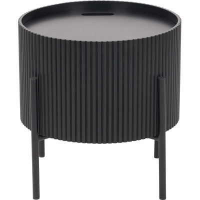 Staudt Wood and Metal Storage Side Table