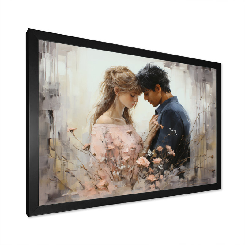 «Beyonka Romantic Landscape Loves Whispers II» - impression, H 12 po x l 20 po x P 1 po, Cadre simple noir