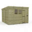 Total Sheds 9ft x 10ft Pent Garden Shed - Single Door - With Windows - Pressure Treated Timber - UK Manufactured