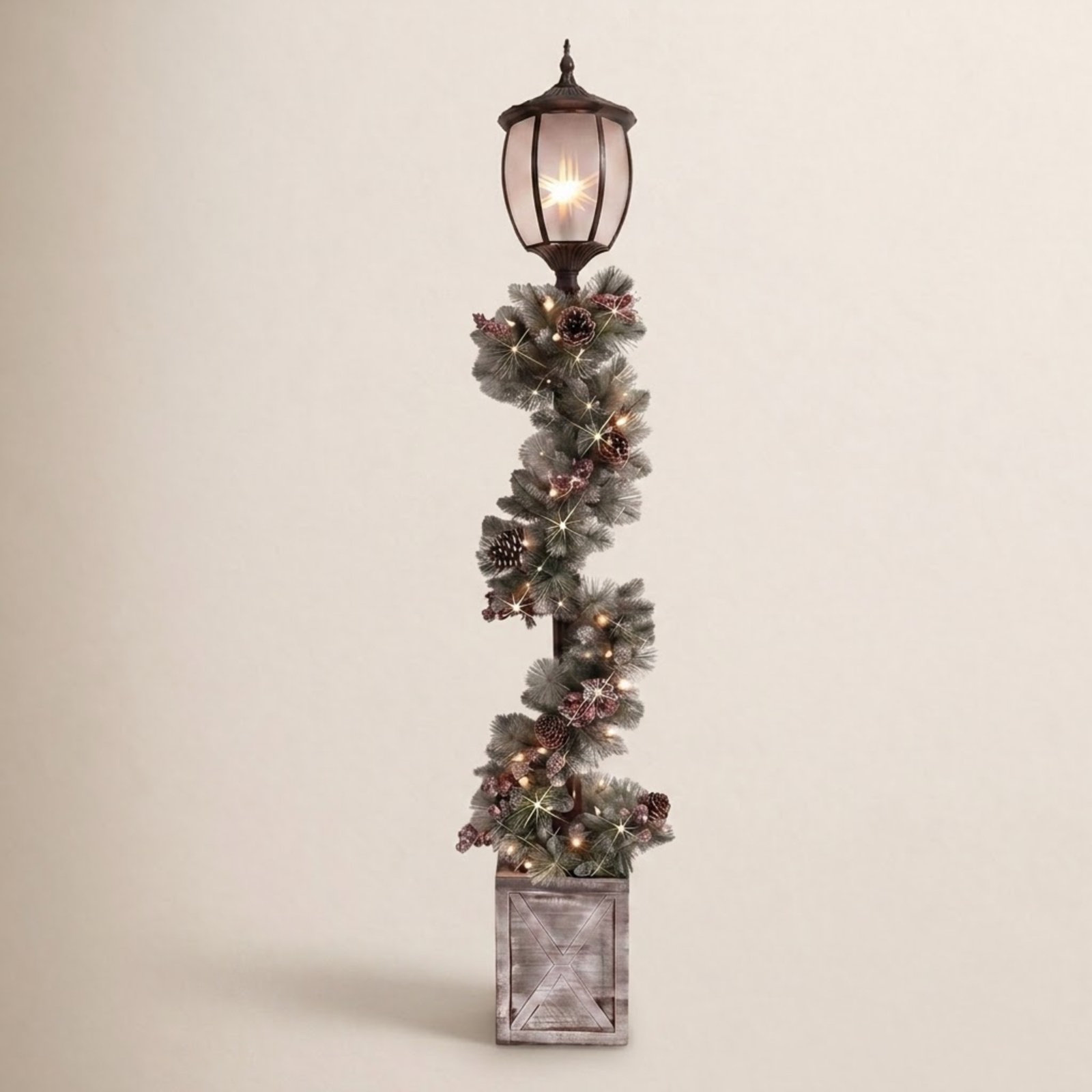 Otelia Frosted Outdoor Lamp Post