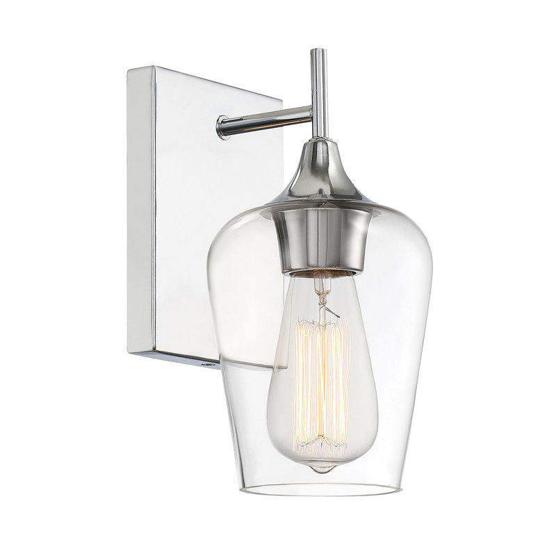 Applique murale articulée 1 lumière Breena, Chrome poli, Clear