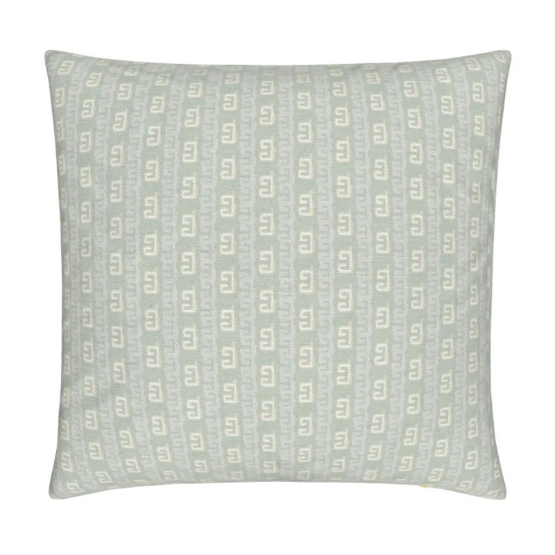 Gaga Greek Small Repeat Luxury Throw Pillow, Square 24", Fresh Eucalyptus