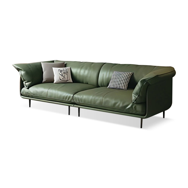 Coussin modulaire en cuir véritable, H 34,65 po x l 101,57 po x P 37,4 po, Vert