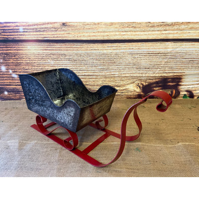 Metal Tabletop Sleigh w/Red Runners
