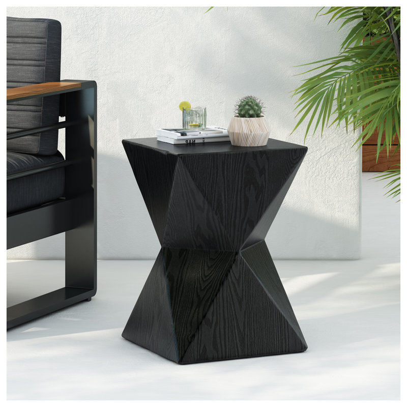 Table d'appoint en béton 14,25 po Prismatic Black