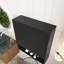 Armoire de rangement murale 26 po avec 2 portes, tablettes et compartiment de rangement ouvert noir
