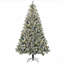 Arbre de Noël artificiel de 7,5 pi de hauteur avec 1149 branches floquées par la neige, 550 lumières DEL blanc chaud ou coloré, base en acier-749170395